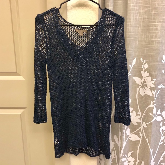 Tommy Bahama Other - Tommy Bahama Navy Blue Swimsuit Mesh Cover Up